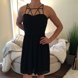 Forever 22 Sequin strappy black dress SMALL
